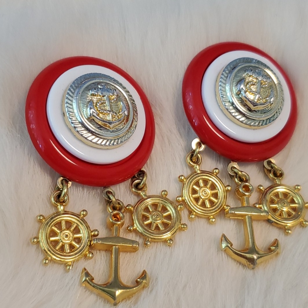 Vintage Clip on Sailor Earrings ⚓